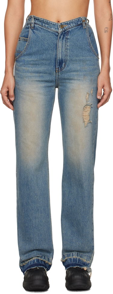 Jeans We11done We11done Distressed High-Waisted Jeans Sininen | WD-DP3-24-323-W-BL, 0