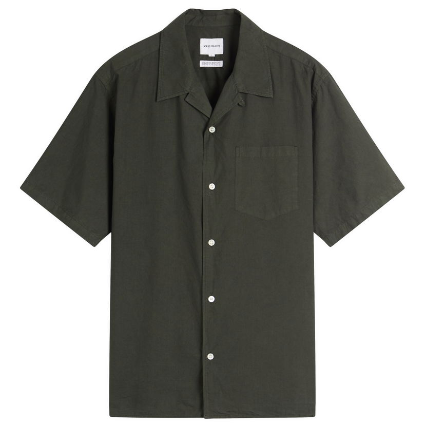Paita NORSE PROJECTS Carsten Cotton Tencel Shirt, Size Large Vihreä | N40-0579-8131