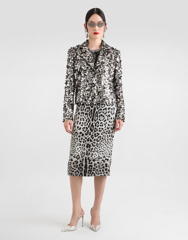 Tankkitoppi Dolce & Gabbana Dolce & Gabbana Silk Tank Top with Fur Print Harmaa | FXT04TJAHLAHI3VQ, 1