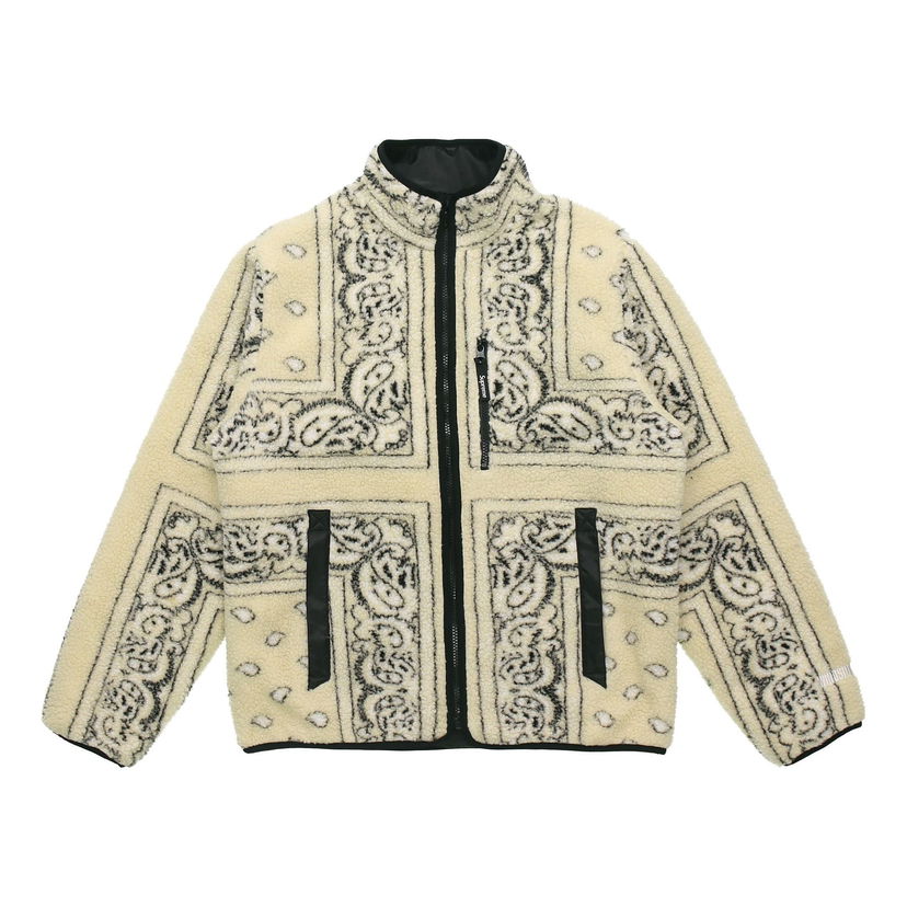 Takki Supreme Supreme Reversible Bandana Fleece Jacket Beige | SUP-FW19-344