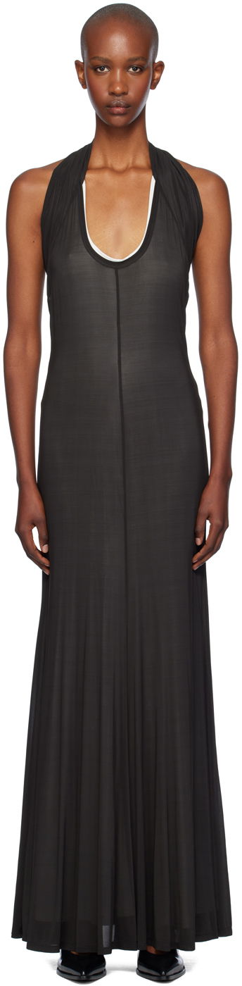 Mekko Helmut Lang Dancer Maxi Dress Musta | O07HW605