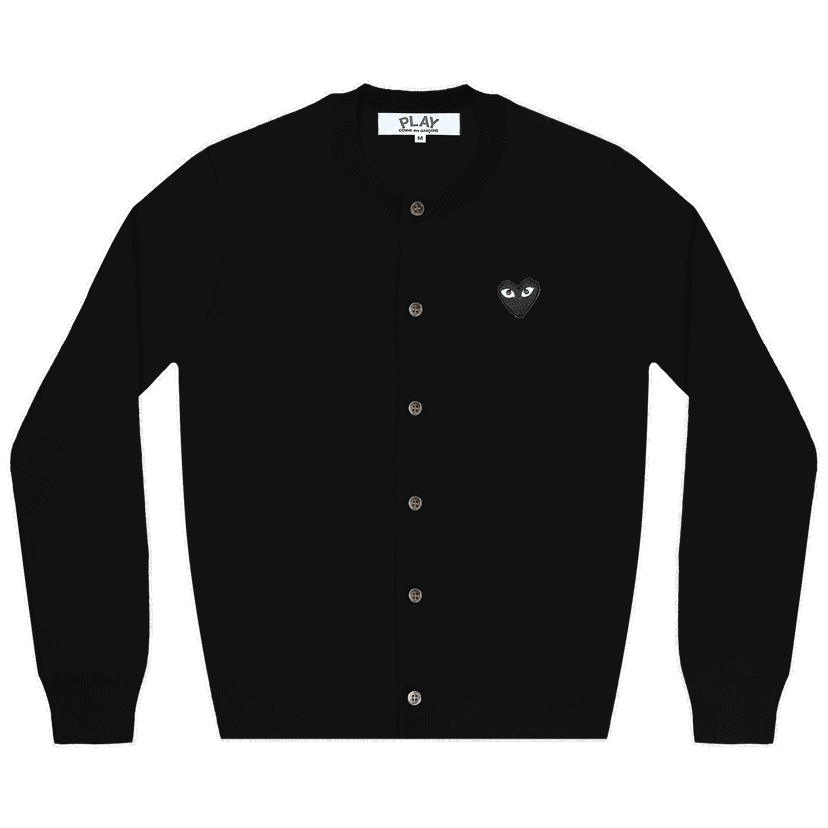 Villapaita Comme des Garçons PLAY Heart Cardigan Musta | AZ N023 051 1