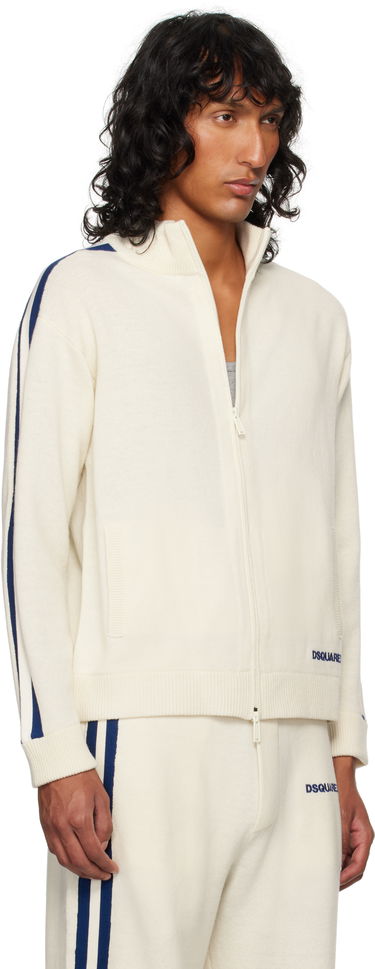 Villapaita DSQUARED2 Dsquared2 Zip-Up Knit Sweater Valkoinen | S74HA1437_D13051, 1