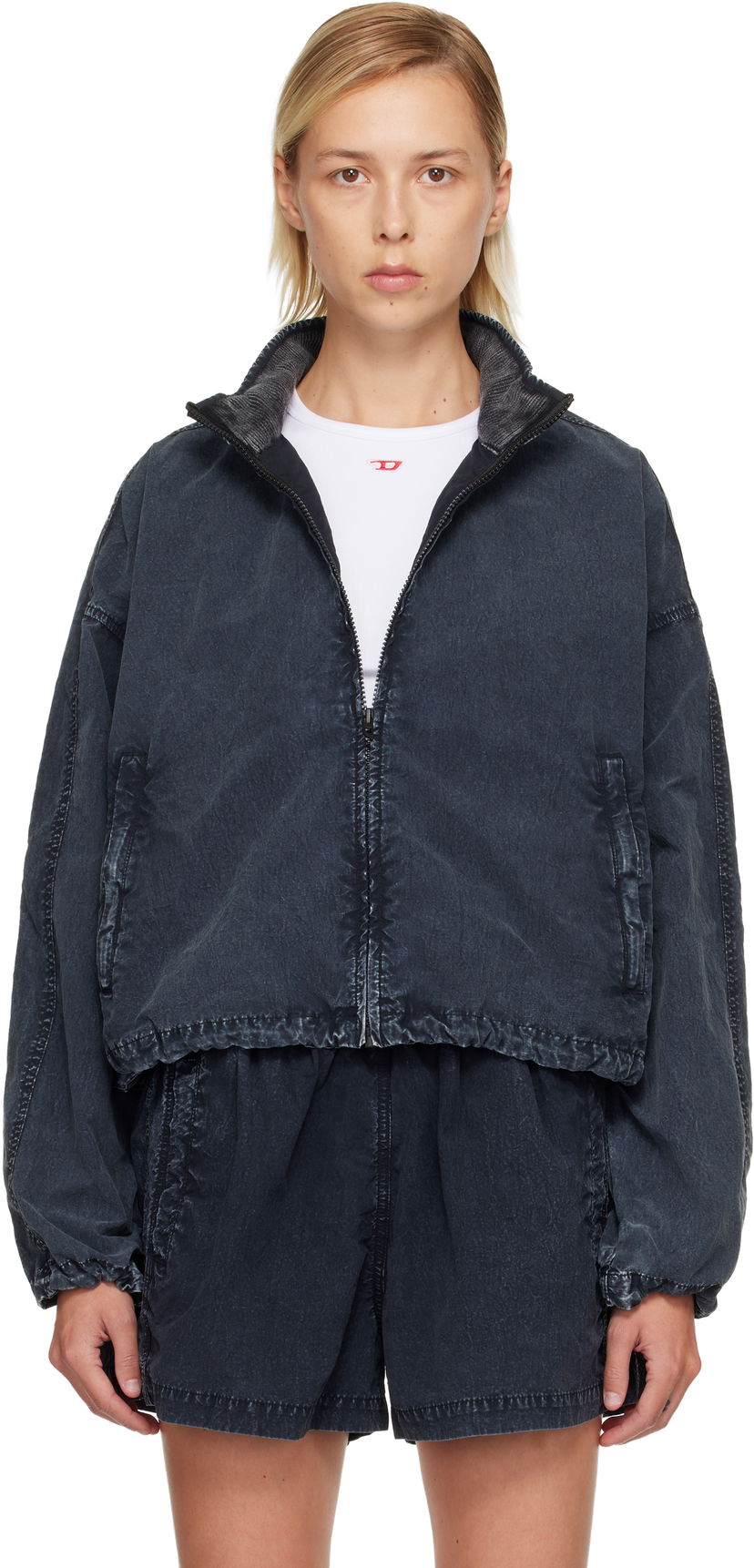 Takki Diesel G-Leam-R1 Cropped Washed Jacket Musta | A18573 0PLBH