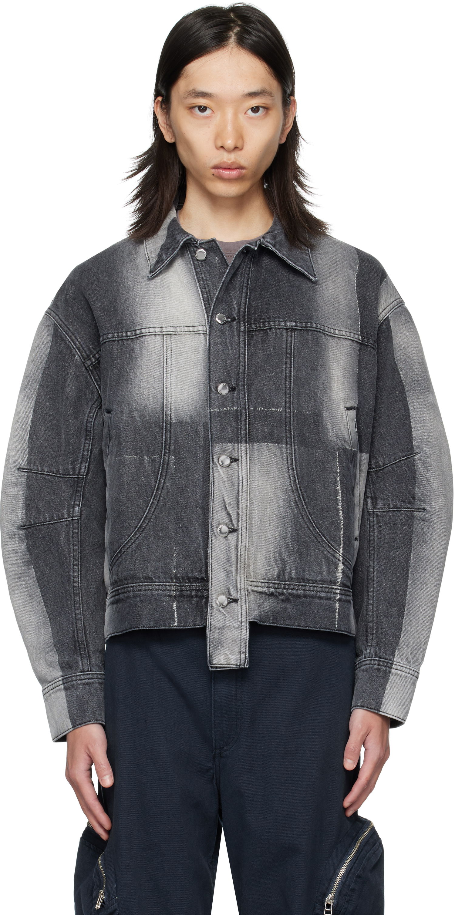 Takki Eckhaus Latta Eckhaus Latta 'El Jacket Redux' Denim Jacket Harmaa | 1224-EL-PF25-SF, 0