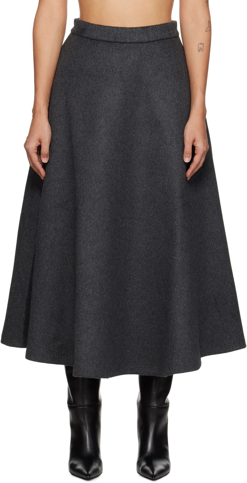 Hame Róhe Voluminous A-Line Midi Skirt Harmaa | 613-32-027