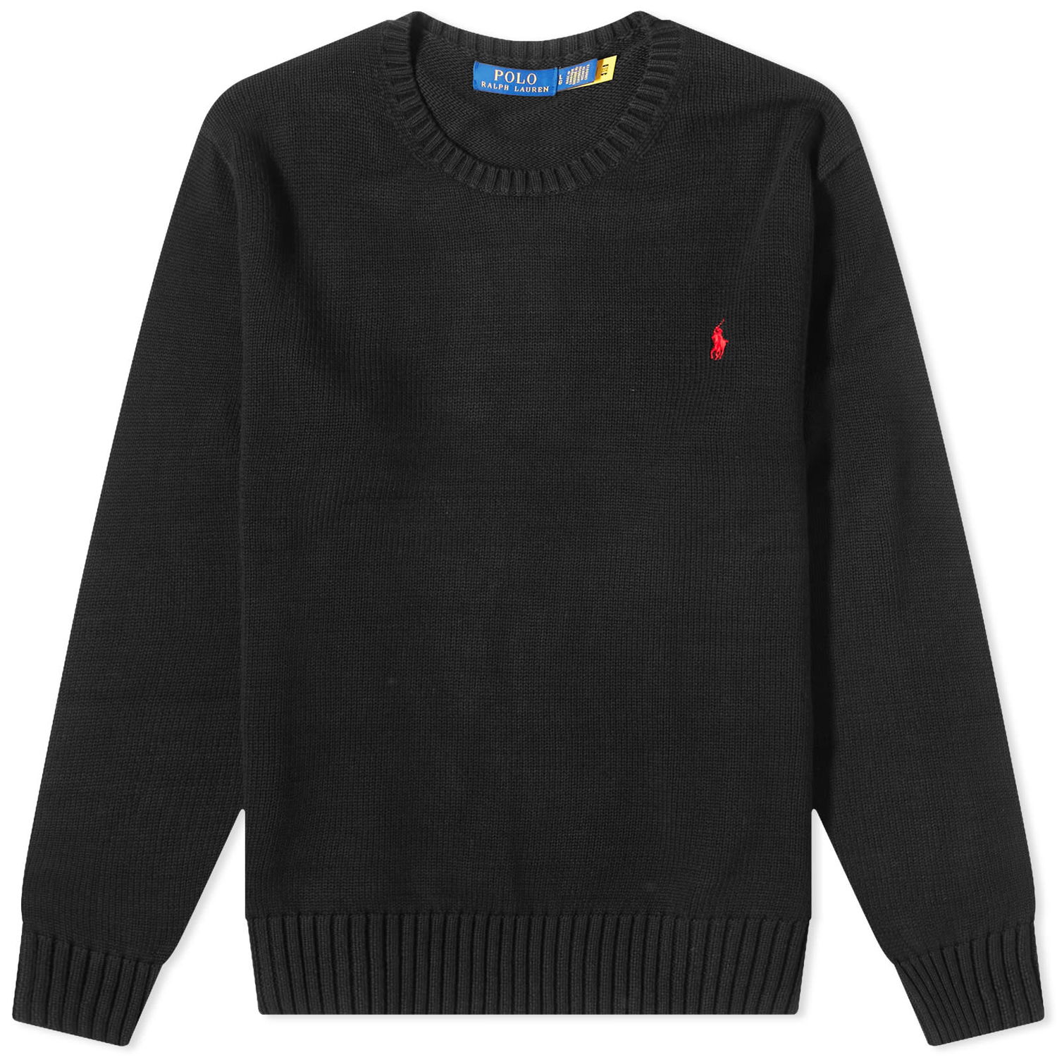 Huppari Polo by Ralph Lauren Ralph Lauren Cotton Shaker Crew Knit Polo Musta | 710810846020, 0