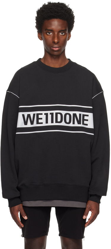 Huppari We11done Men's Reflective Stripe Sweatshirt Musta | WD-SS5-19-048-BK, 0