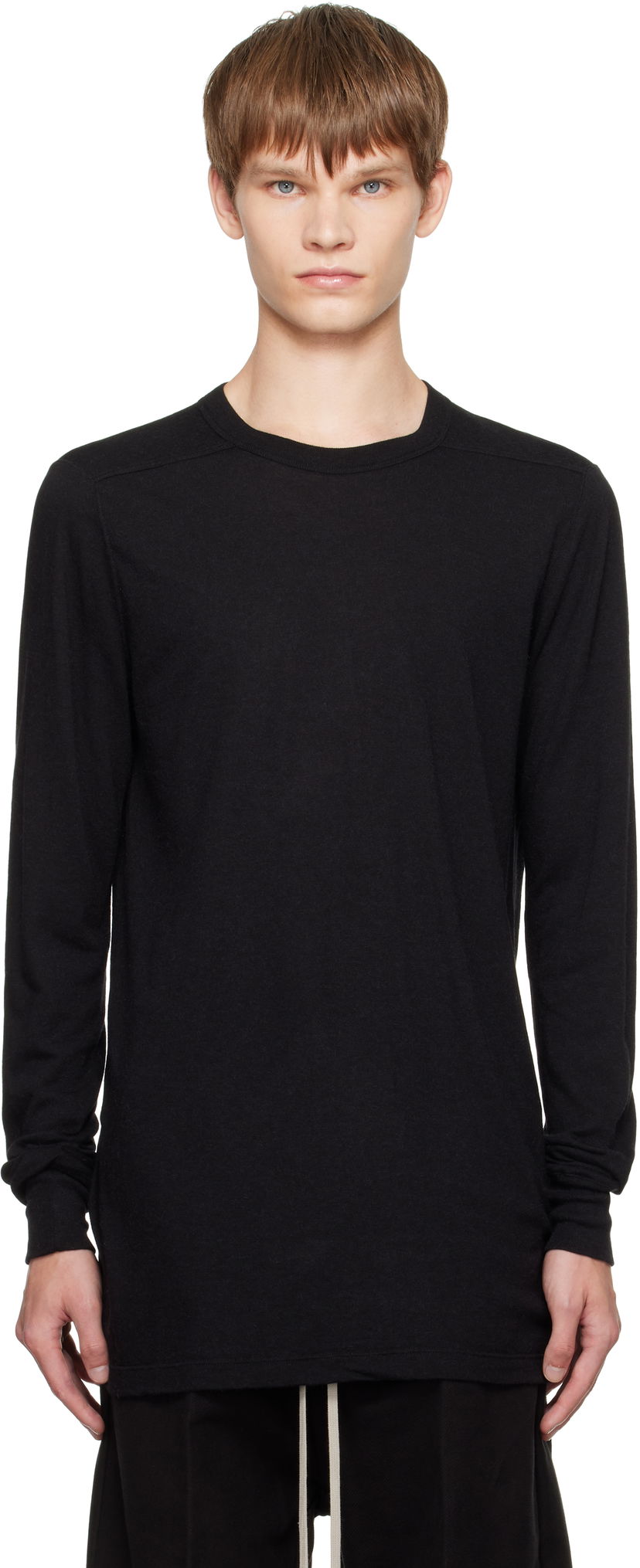 T-paita Rick Owens Rick Owens Concordians Level Long Sleeve T-Shirt Musta | RU02E1266 JR