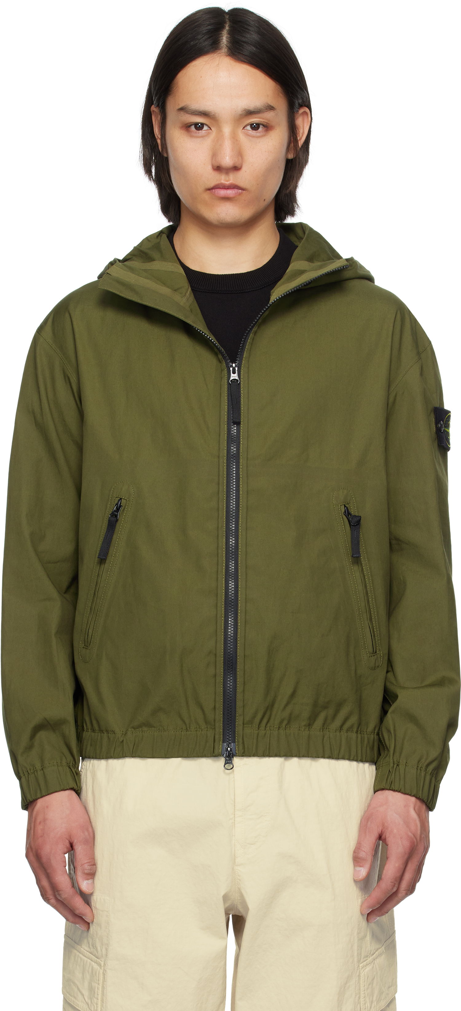 Tuulitakki Stone Island Stone Island Supima Cotton Canvas Jacket Vihreä | K1S15 4100079 S0011, 0