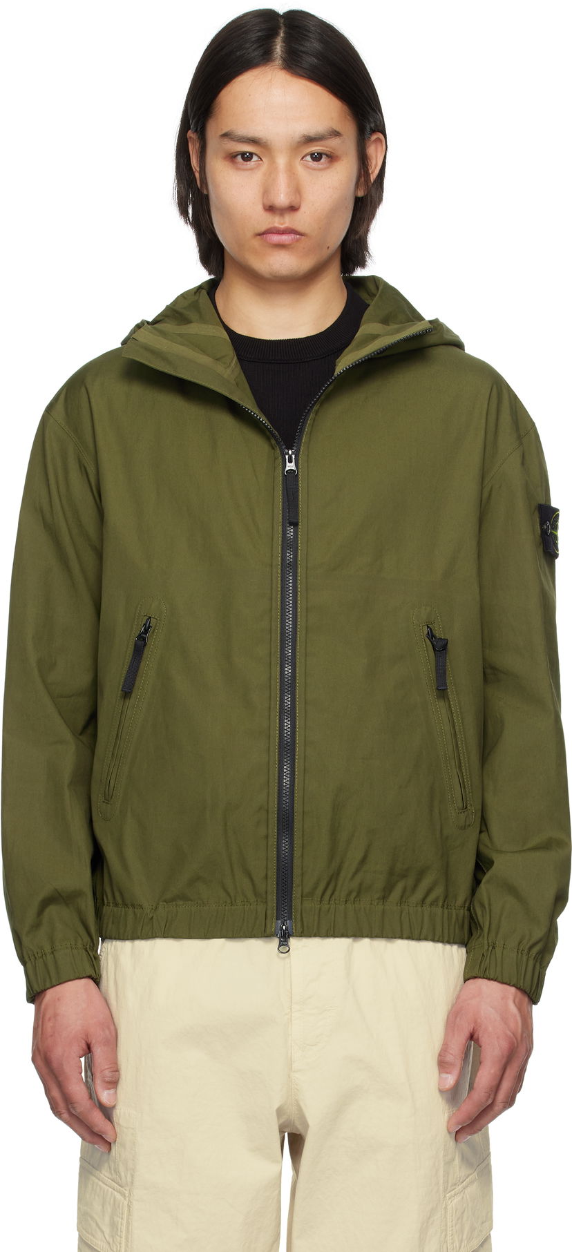 Tuulitakki Stone Island Stone Island Supima Cotton Canvas Jacket Vihreä | K1S15 4100079 S0011