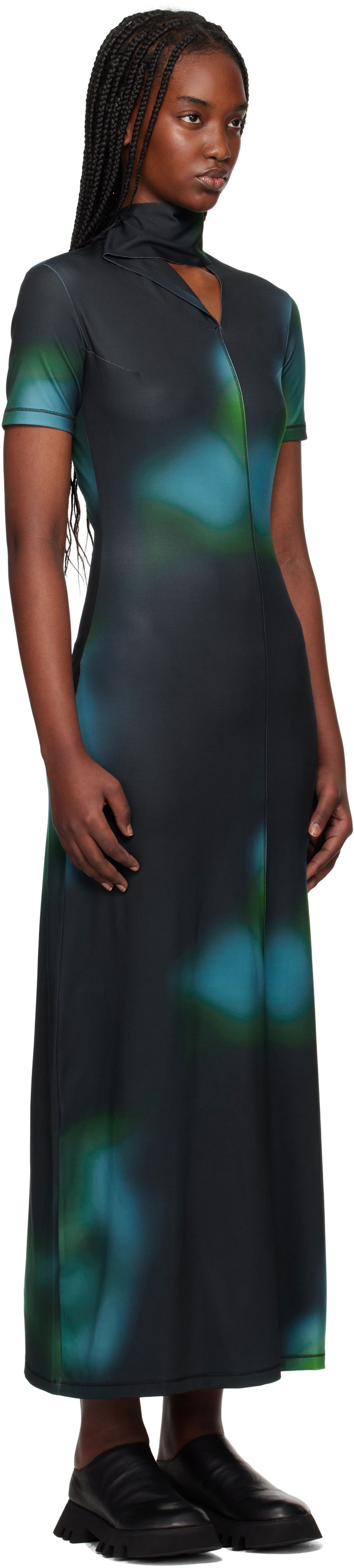 Mekko Y-3 Y-3 Fitted Maxi Dress Vihreä | JD5819, 1