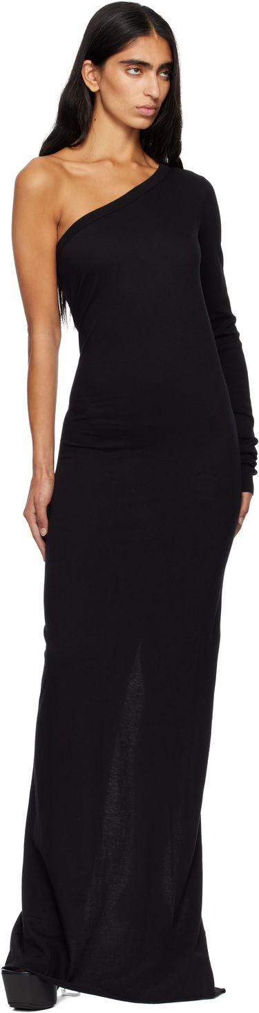 Mekko Rick Owens DRKSHDW Concordians Ziggy One-Shoulder Maxi Dress Musta | DS02E7511 RN, 3