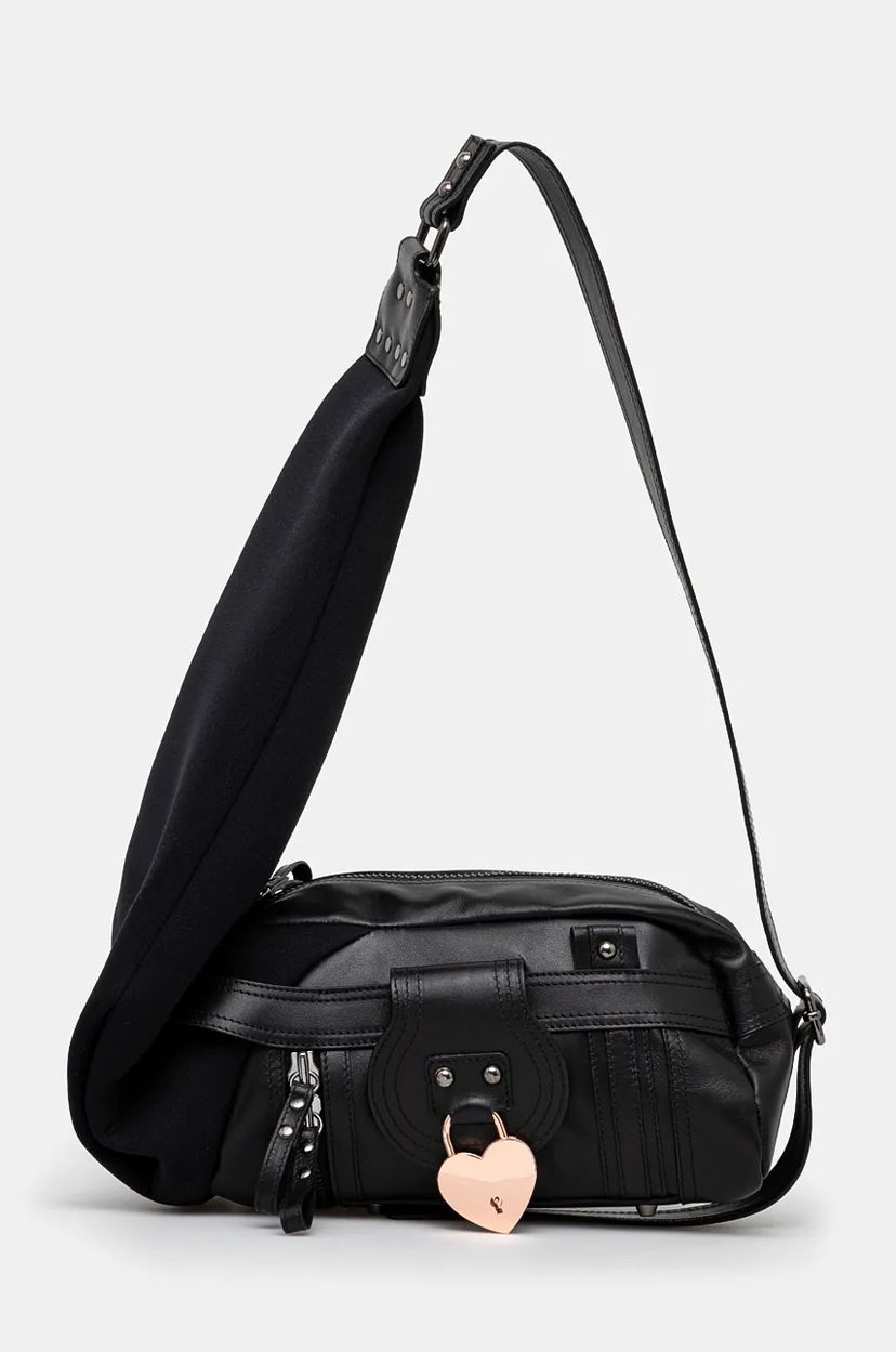 Käsilaukku Ottolinger Ottolinger Mini Neoprene Leather Heart Lock Bag Musta | 2227210299