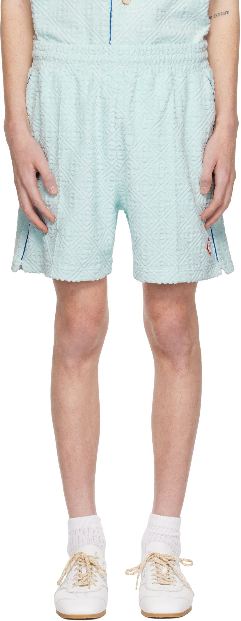 Shortsit Casablanca Monogram Towelling Shorts Sininen | MPS25-JTR-113-01
