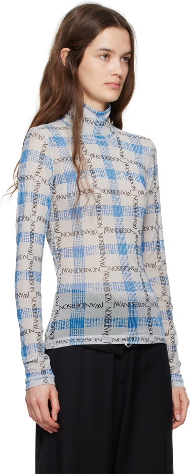 T-paitoja ja toppeja JW Anderson JW Anderson Semi-Sheer Logo Turtleneck Top Valkoinen | JO0224-PG1721, 3