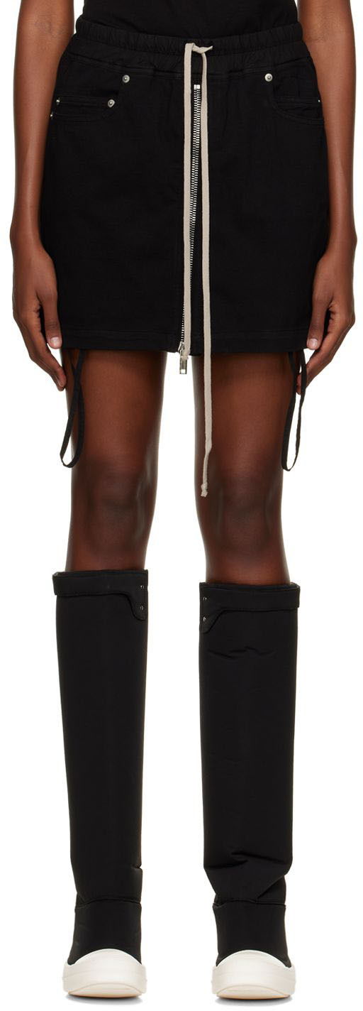 Hame Rick Owens DRKSHDW Drawstring Miniskirt Musta | DS02B4345 RIG, 0
