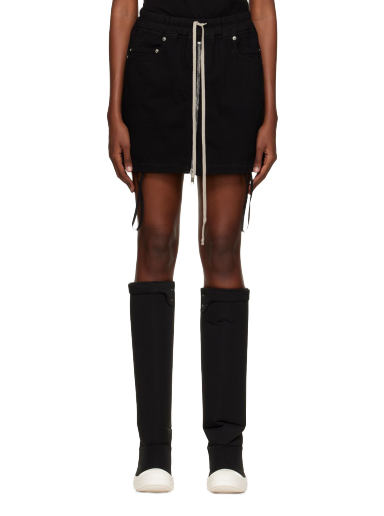 Hame Rick Owens DRKSHDW Drawstring Miniskirt Musta | DS02B4345 RIG