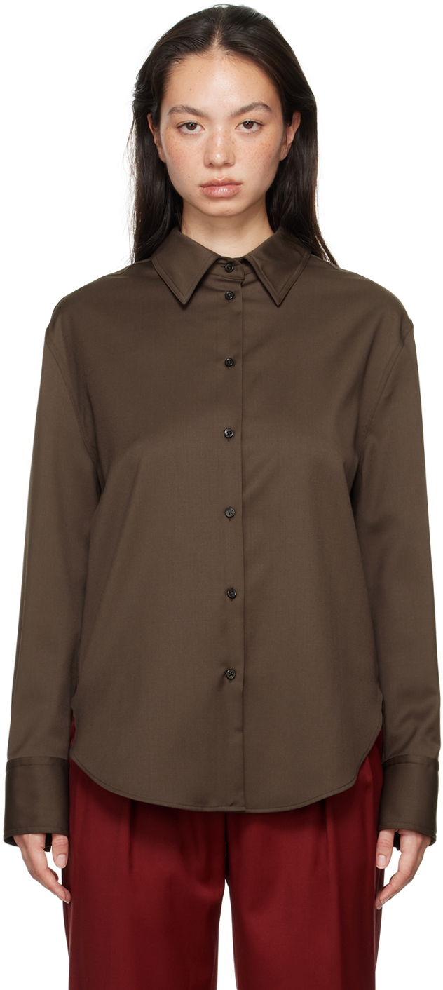 Paita Loulou de Saison Loulou de Saison Eliana Long Sleeve Shirt Ruskea | ELIANA