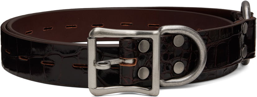 Vyöt Martine Rose Martine Rose Bondage Crocodile Leather Belt Ruskea | 1138LE01710