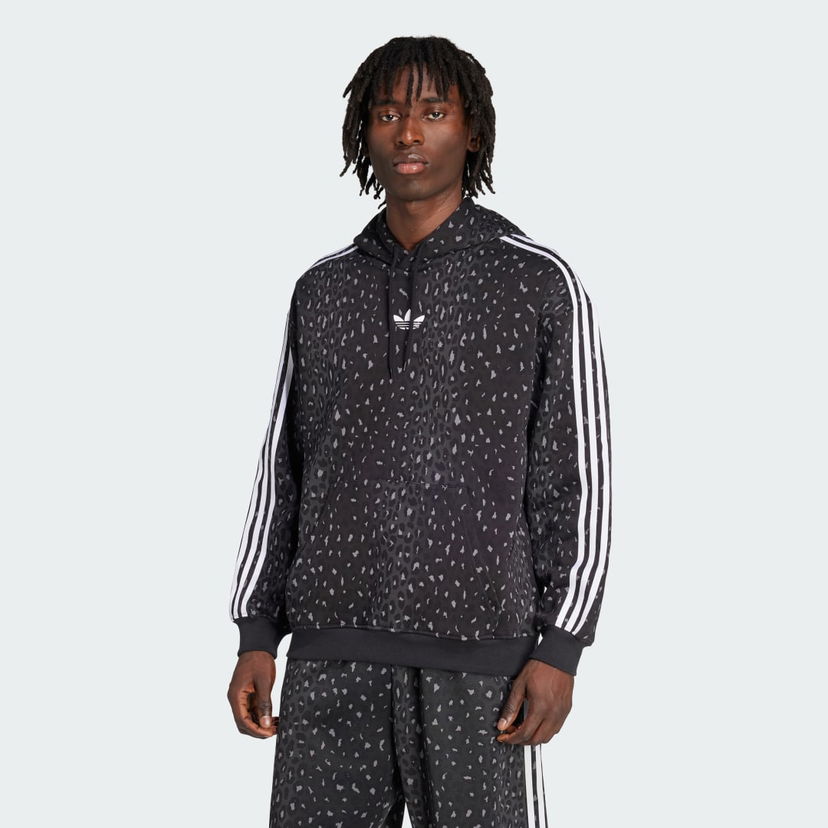Huppari adidas Performance Leopard Print Loose Fit Hoodie Musta | JV7561