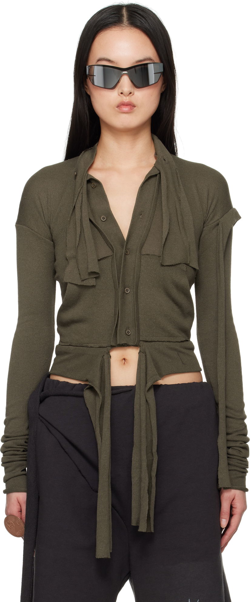 Paita Ottolinger Ottolinger Extended Trim Cardigan Vihreä | 10560030601