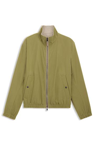 Takki BOSS Reversible Peached Fabric Zip-Up Jacket Vihreä | 50530699