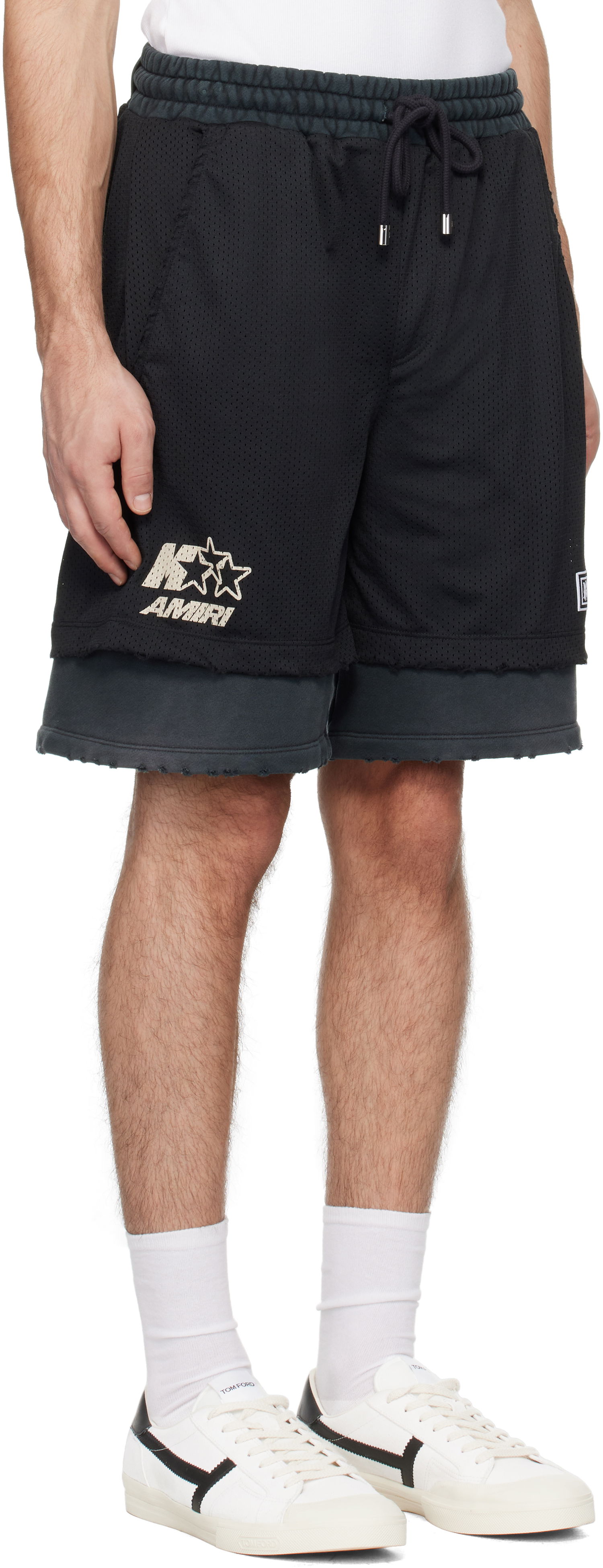 Shortsit AMIRI Amiri Mesh Basketball Shorts Musta | AMJYSH1036, 1