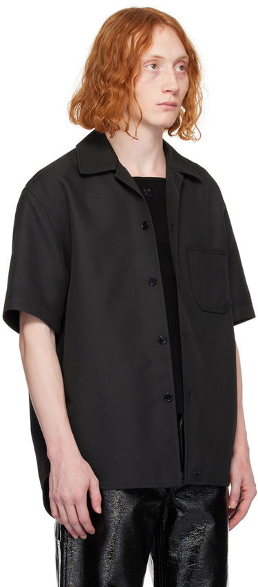 Paita Courrèges Short Sleeve Button-Up Shirt Musta | 124CCH023PL0056, 1