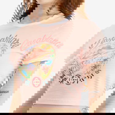 Crop top Casablanca Casablanca Mushroom Emblem Printed Cropped T-Shirt Vaaleanpunainen | WPF25-JTS-009-03, 5