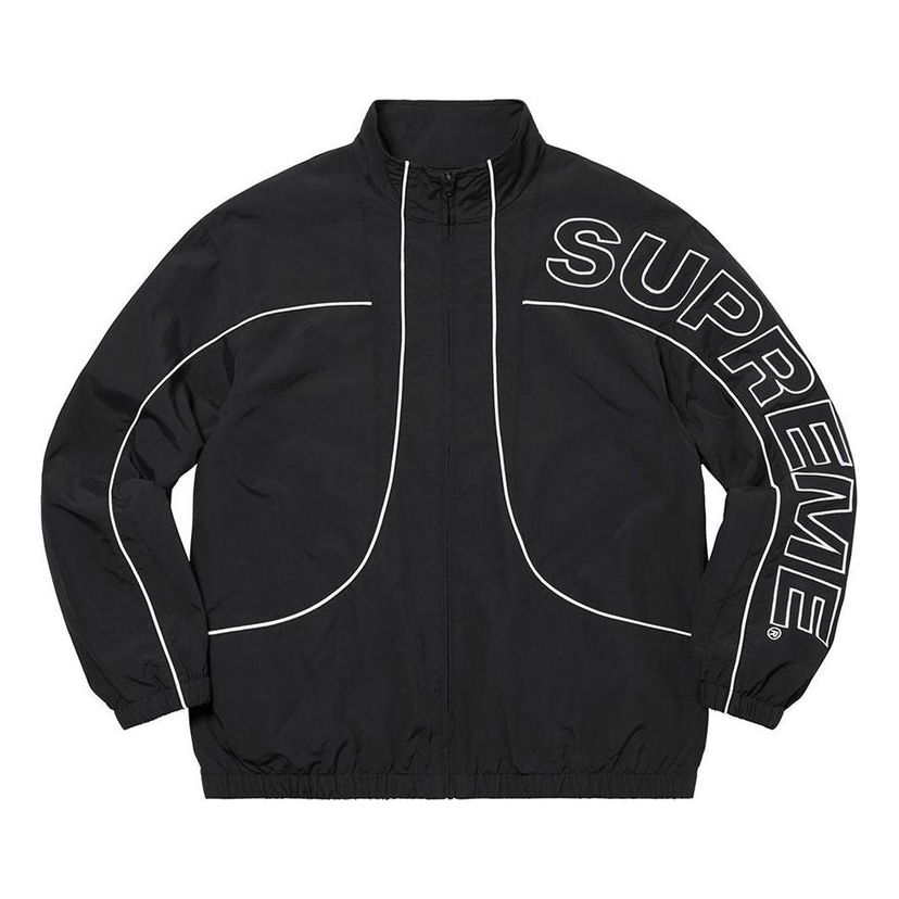 Tuulitakki Supreme Piping Track Jacket Musta | SUP-FW20-041