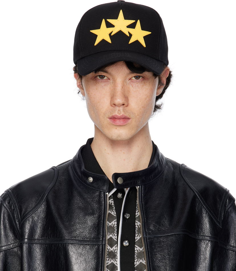 Korkki AMIRI Amiri 3 Star Canvas Cap Musta | AMHACP1051