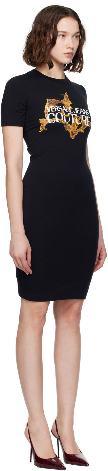Mekko Versace Versace Jeans Couture Jersey Stretch Minidress Musta | E79HAOE06_ECJ02E, 1