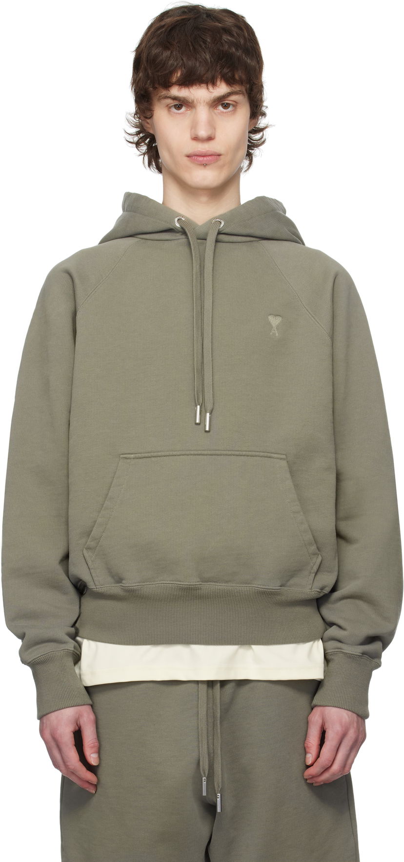 Huppari AMI AMI Paris Ami de Coeur Cotton Hoodie Vihreä | USW274.747