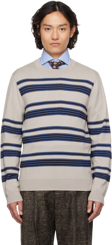 Villapaita Paul Smith PS Paul Smith Raised Stripe Merino Wool Sweater Beige | M2R-307Z-P22297-61, 0