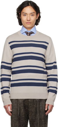 PS Paul Smith Raised Stripe Merino Wool Sweater