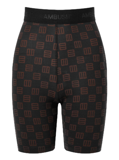 Shortsit Ambush Monogram Short Legging Musta | BWCB007S22JER0011064