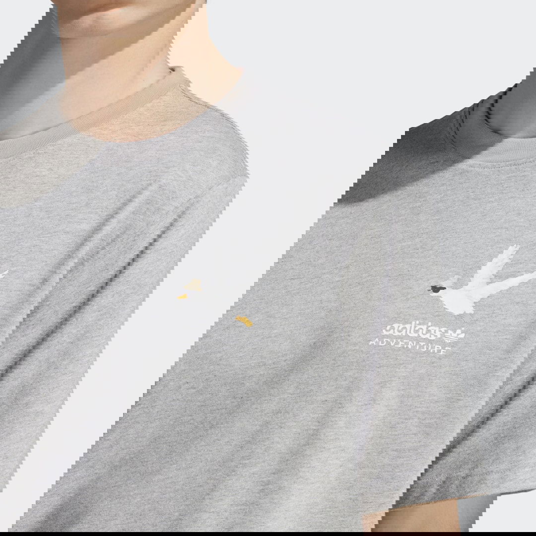T-paita adidas Performance Tee Adventure Graphic Duckies Harmaa | HZ1147, 1