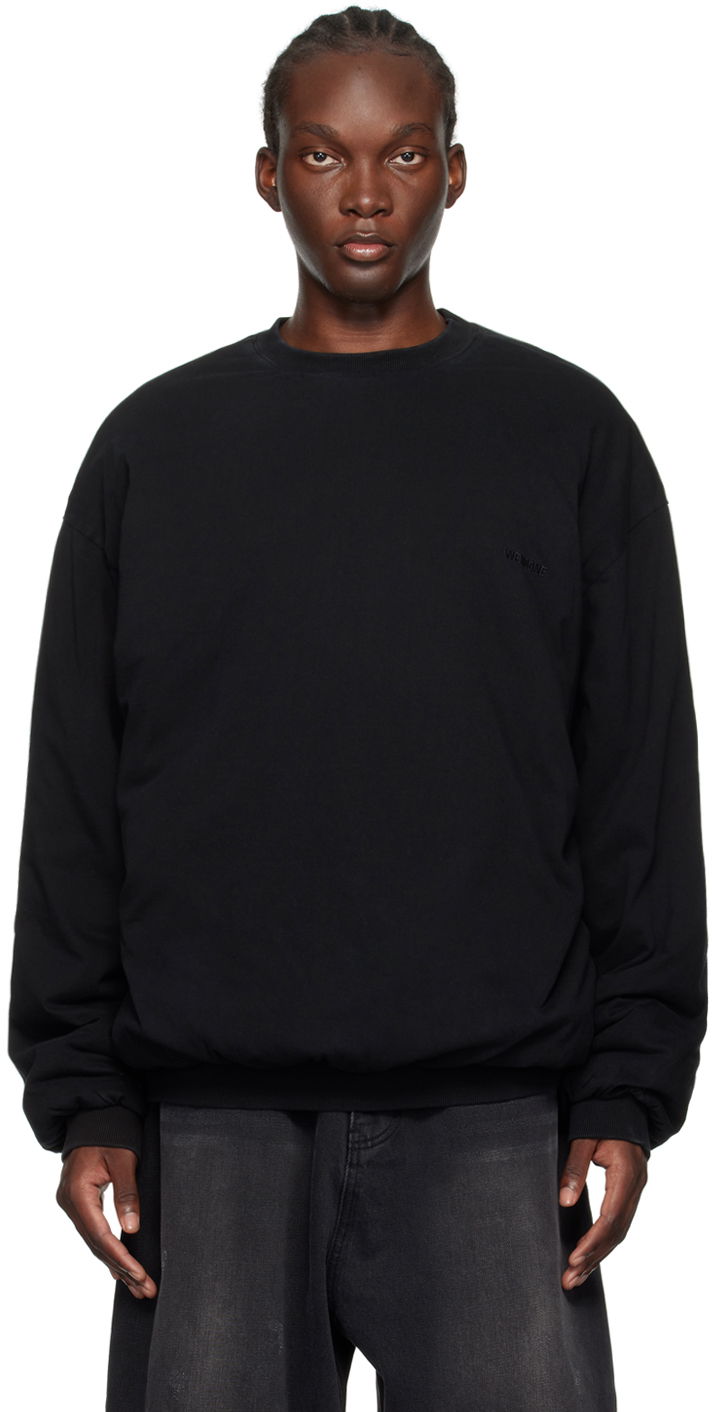 Villapaita We11done We11done Padded Sweatshirt Musta | WD-TS2-24-785-U-BK