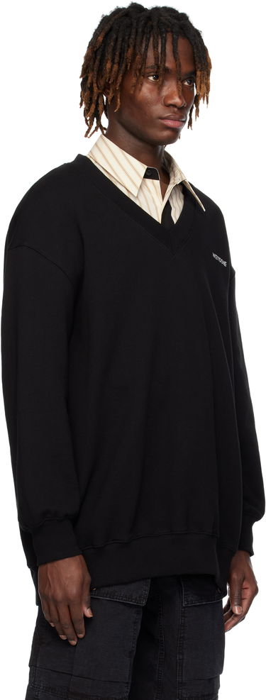 Villapaita We11done We11done Oversized V-Neck Sweatshirt Musta | WD-TS0-25-773-U-BK, 1