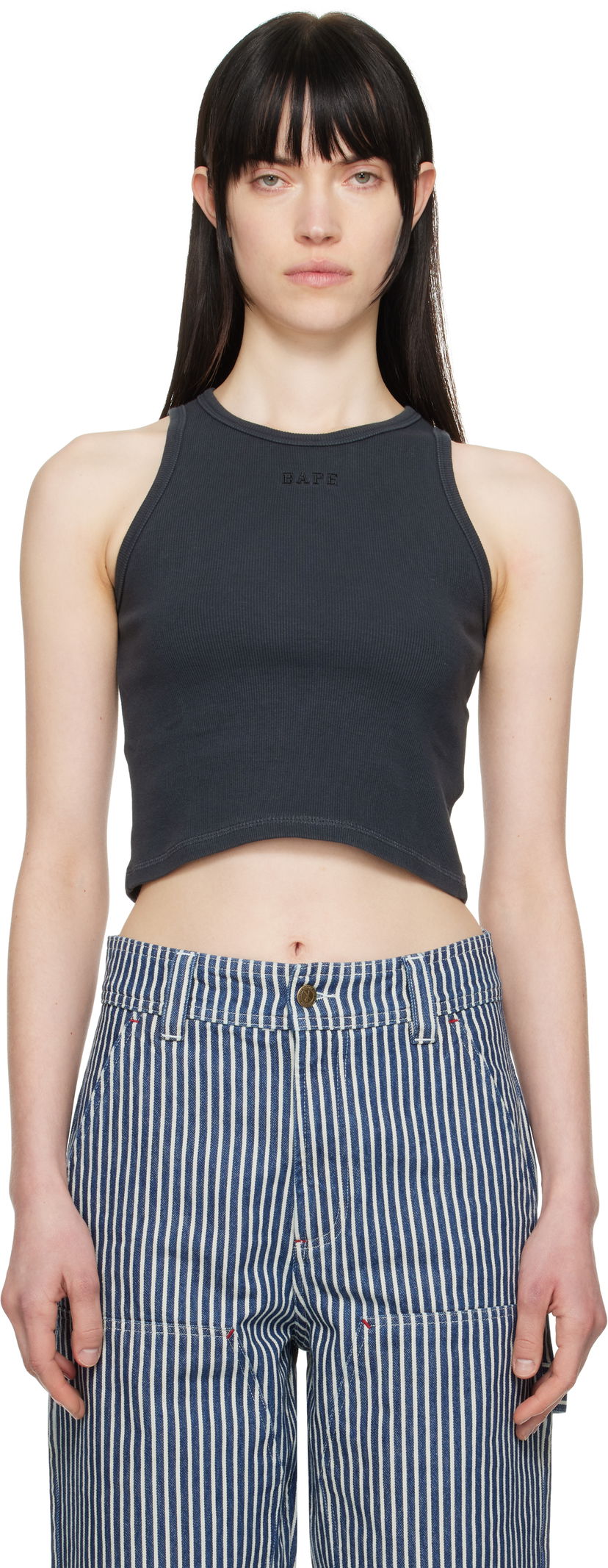 Tankkitoppi BAPE BAPE Pigment Dyed Rib Tank Top Harmaa | 001VTL302002L