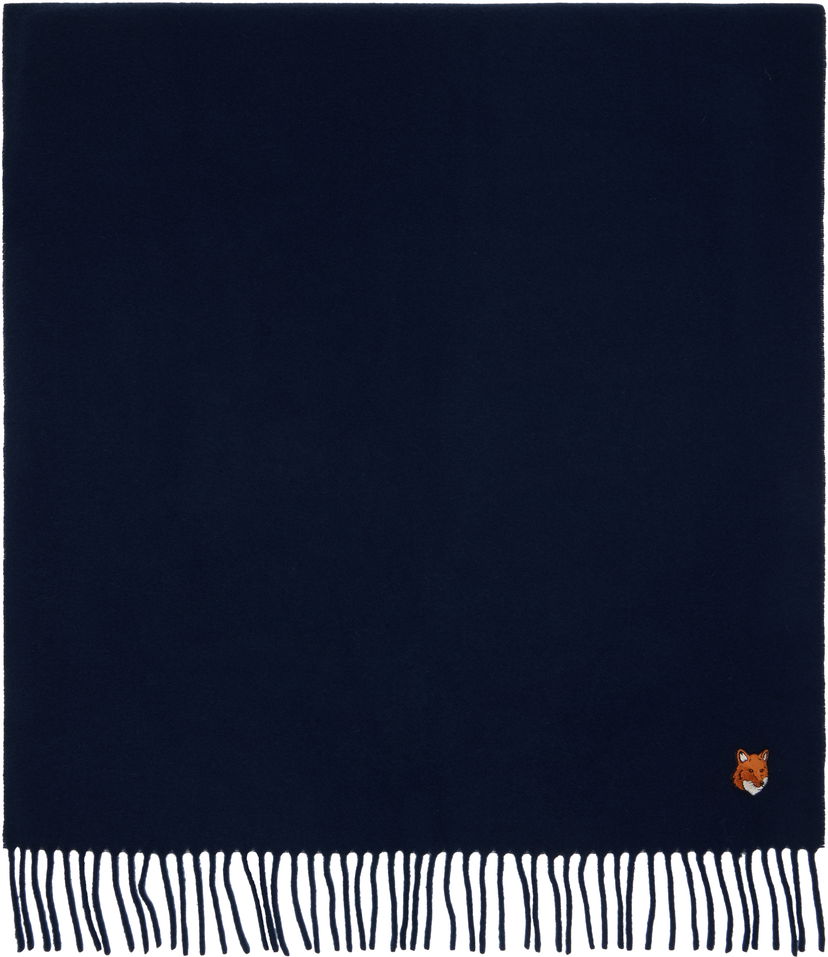 Huivi MAISON KITSUNÉ Fox Head Scarf Tummansininen | PM06201BT3004