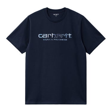 T-paita Carhartt WIP Short Sleeve Solar Chrome Script T-Shirt WIP Tummansininen | I035205_9, 2
