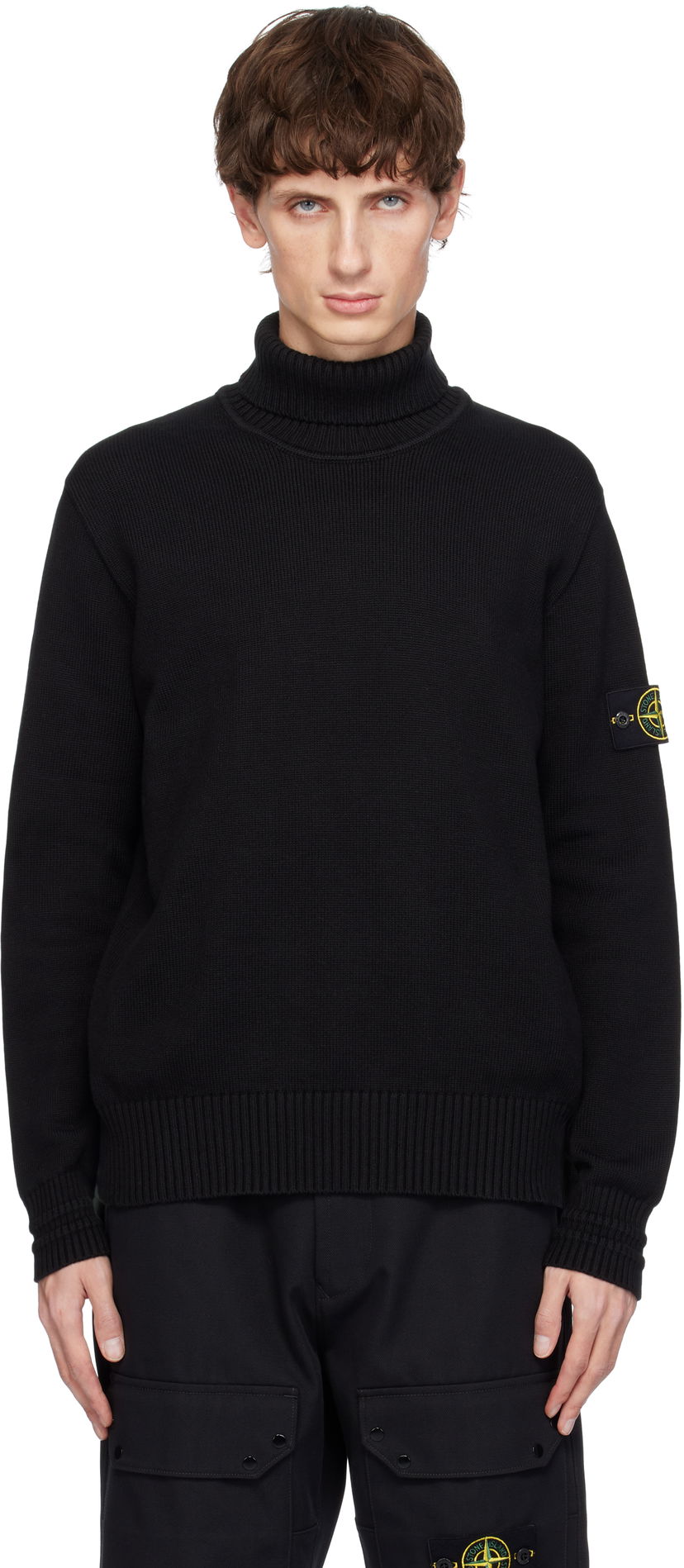 Villapaita Stone Island Cotton Turtleneck Musta | 8115505A2