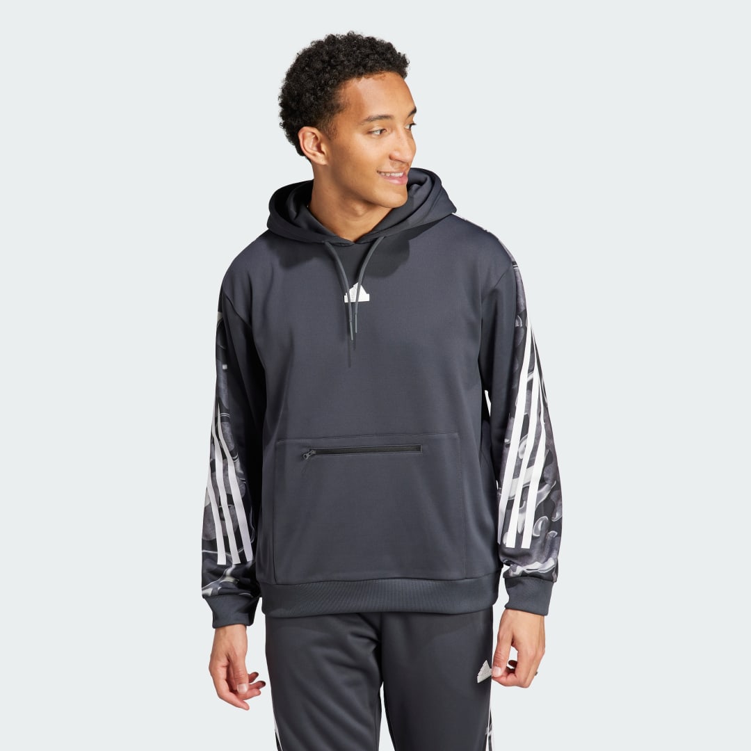 Huppari adidas Performance Future Icons Allover Print Hoodie Harmaa | IB6126, 1