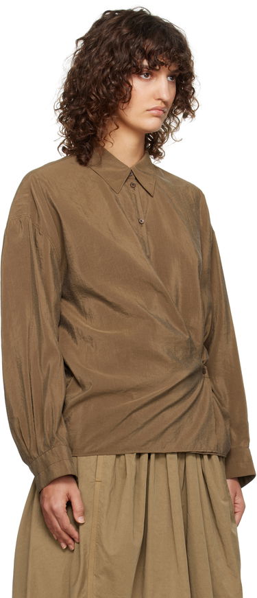 Paita LEMAIRE Lemaire Straight Collar Twisted Shirt Ruskea | SH1141 LF1308, 4