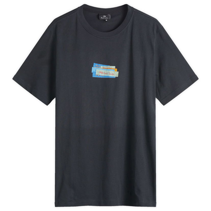 T-paita Paul Smith Paul Smith PS Label Print T-Shirt, Size Large Musta | M2R-011R-PP5128-49