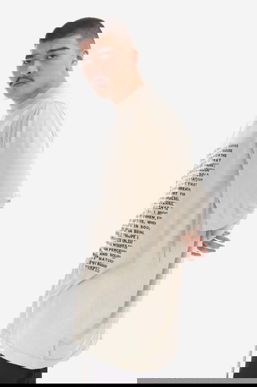 T-paita Rick Owens Knit Jumbo Short Sleeve T-Shirt with Wesendonck Lieder Wagner Print from DRKSHDW Spring Summer 2023 Collection Beige | DU01C6274.RNEP3.PEARL, 7