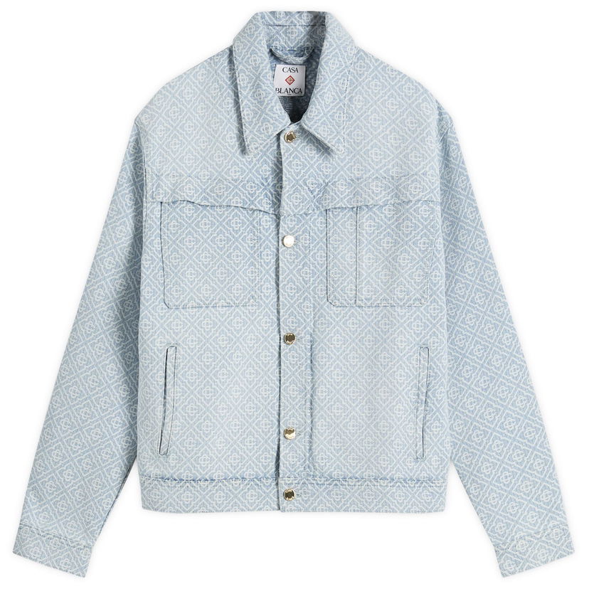 Takki Casablanca Casablanca Monogram Denim Jacket, Size Large Sininen | MPF25-JK-401-02