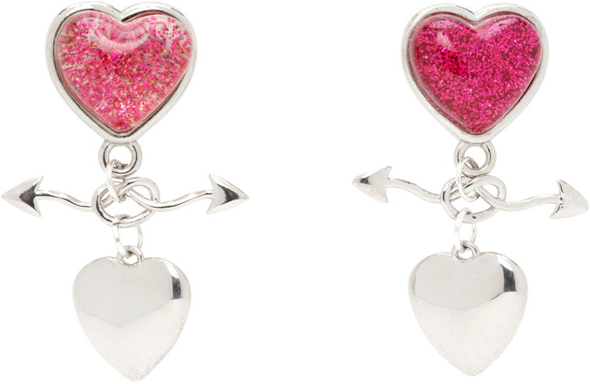 Korvakorut Chopova Lowena Entwined Heart Drop Earrings Vaaleanpunainen | 6634